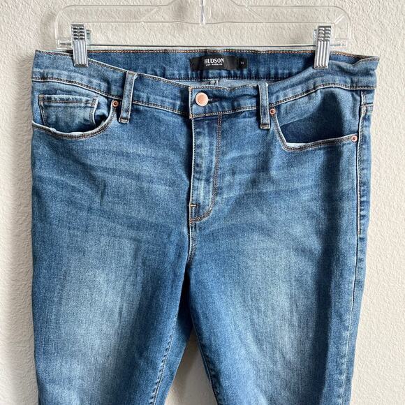 Hudson Tally Skinny Jeans Women's 31 Mid Rise Crop Distressed Medium Wash Casual - Picture 2 of 7